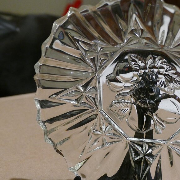 Vintage Federal Clear Glass Fruit Dish/Bowl - Pioneer Pattern w/ Ruffle Edge - Picture 10 of 15